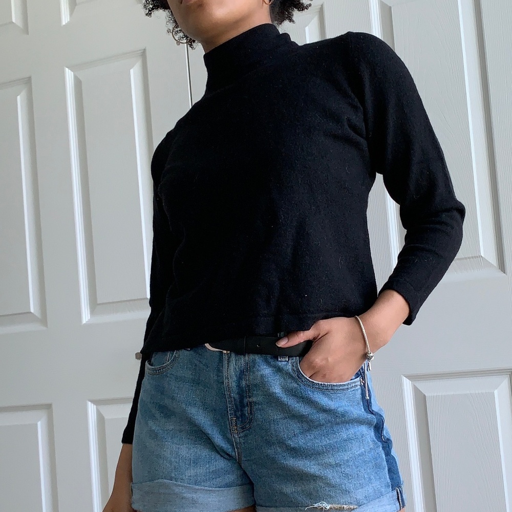 Black Long-sleeve Mock Neck